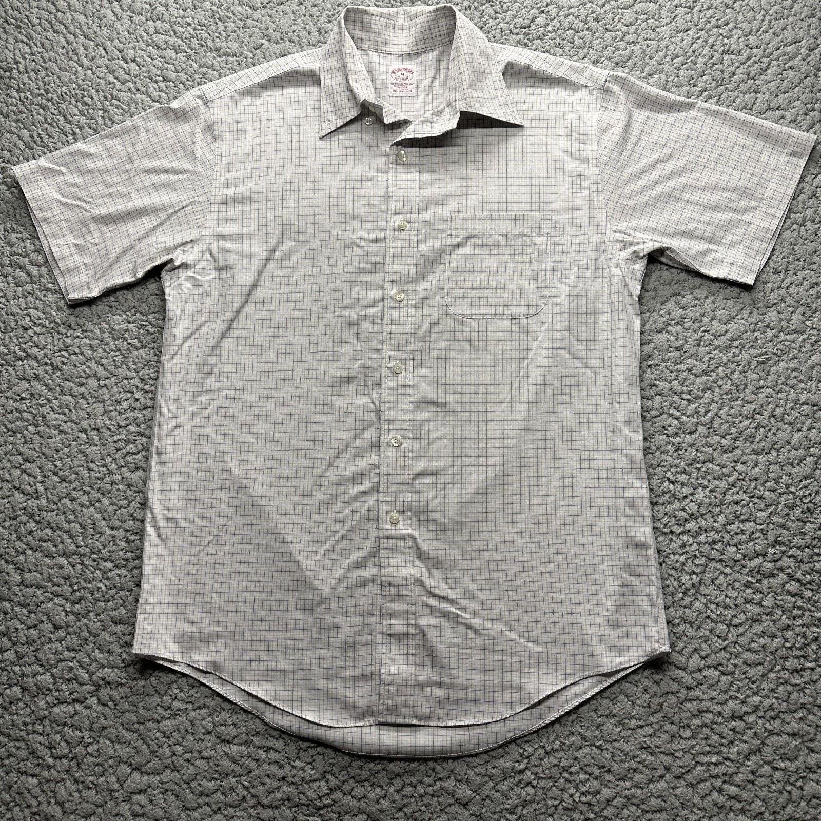 Brooks Brothers 1818 Original Polo Shirt Mens M Plaid Short Sleeve Button Up